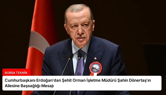 Cumhurbaşkanı Erdoğan’dan Şehit Orman İşletme Müdürü Şahin Dönertaş’ın Ailesine Başsağlığı Mesajı