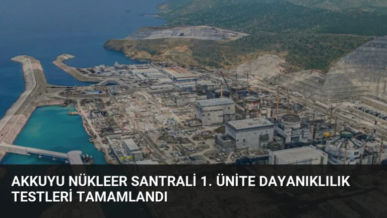 Akkuyu Nükleer Santrali 1. Ünite Dayanıklılık Testleri Tamamlandı